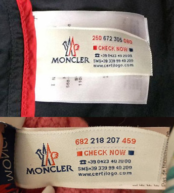 codice certilogo moncler