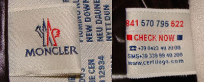 Moncler check authenticity hot sale