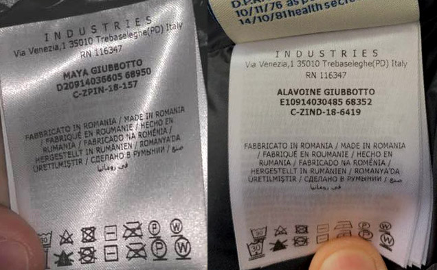 Moncler Expert Details about the INDUSTRIES tag