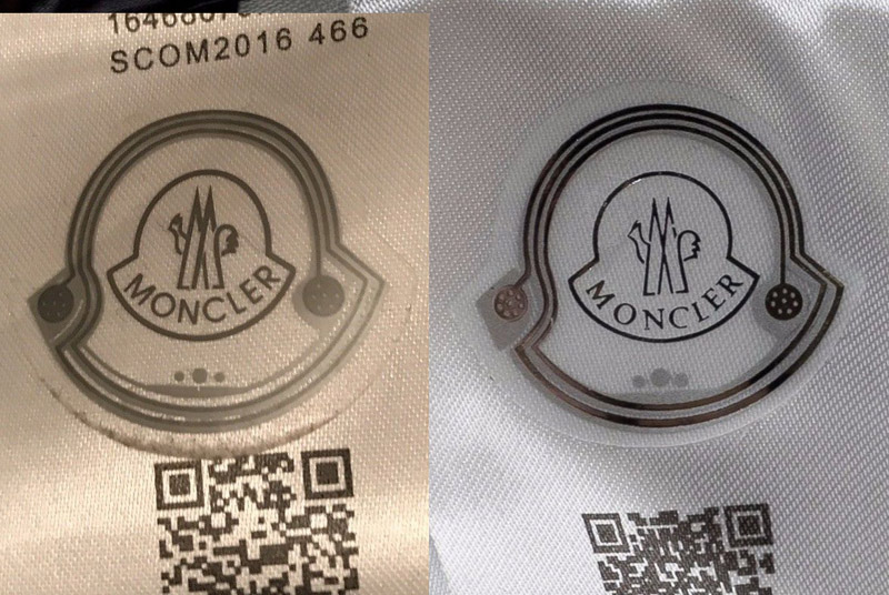 Moncler Expert - Details of the QR code tag